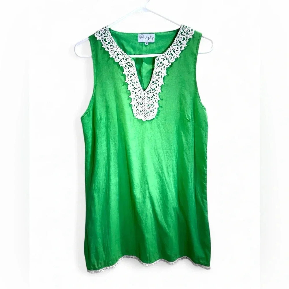 Mud Pie Clover Crochet Shift Dress Women’s Size Medium